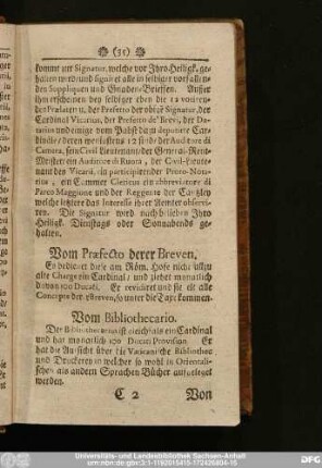 Vom Praefecto derer Breven.