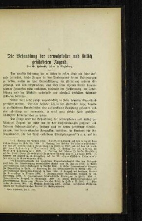 ¬Die¬ Behandlung der verwahrlosten und sittlich gefährdeten Jugend