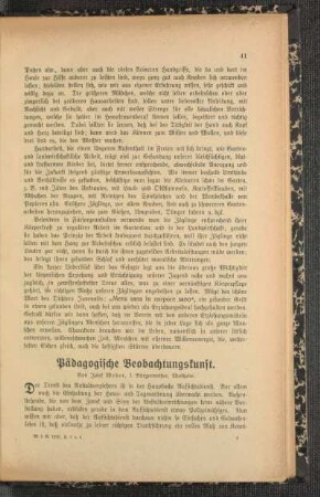 Pädagogische Beobachtungskunst