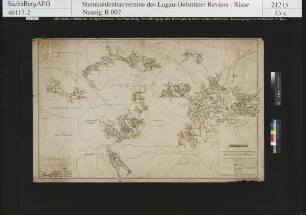 Generalriss von den Bauen der Steinkohlenwerke des östlichen erzgebirgischen Steinkohlenreviers Lugau, Oelsnitz, Gersdorf, Hohndorf