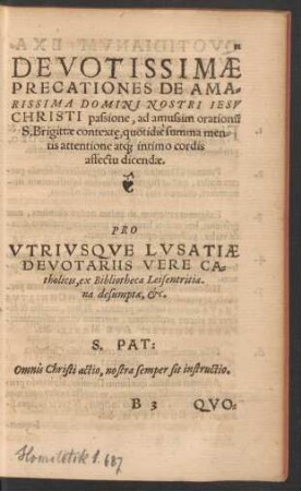 Devotissimae Precationes De Amarissima Domini Nostri Iesu Christi passione ...