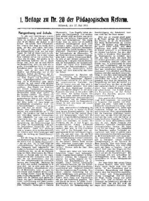 Rangordnung und Schule : 1. Beilage zu Nr. 20 der Pädagogischen Reform