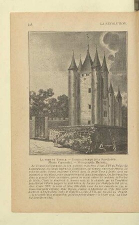 La tour du Temple. - Dessin du temps de la Révolution. Musée Carnavalet. - Photographie Hachette