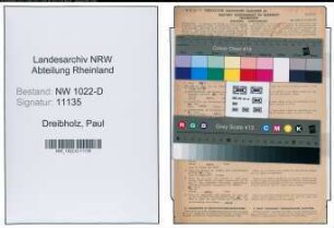 Entnazifizierung Paul Dreibholz , geb. 02.09.1901 (Webmeister)