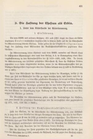 I. Unter dem Güterstande der Gütertrennung