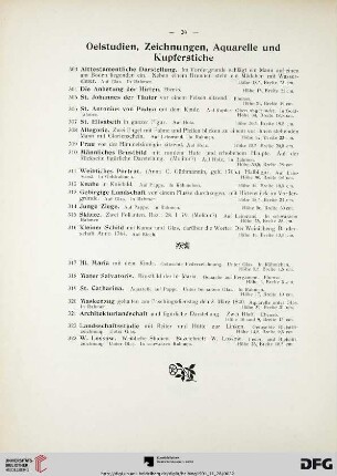 Oelstudien, Zeichnungen, Aquarelle und Kupferstiche (Nr. 303-336)