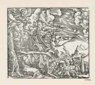 Gott spricht mit Mose auf dem Berg Sinai, aus: Martin Luther, "Biblia: Das ist: Die gantze heilige Schrifft: Deudsch", Wittenberg 1561, S. 53 recto