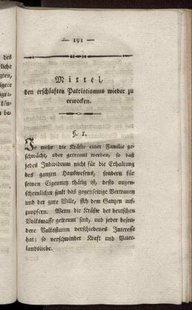 Mittel, den erschlaften Patriotismus wieder zu erwecken.