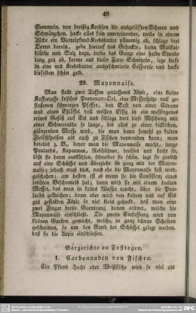 Vorgerichte an Fasttagen