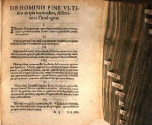 De hominis fine ultimo ac ipsa beatitudine assertiones theologicae : ... ad publicam propositae disputationem