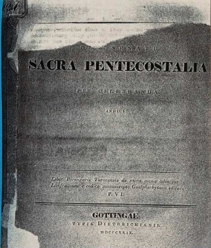Academiae Georgiae Augustae prorector cum senatu sacra pentecostalia ... indicit, 1829