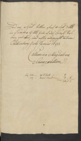 [Quittung] ... Quedlinburg [den] 11ten Junius 1793. ...