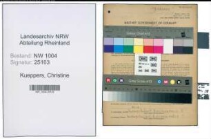 Entnazifizierung Christine Kueppers , geb. 14.08.1882 (Schneiderin)