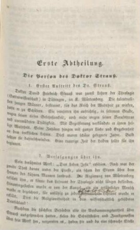 5-9 Erste Abtheilung: Die Person des Doktor Strauß