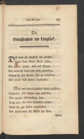 Die Gelassenheit im Unglück
