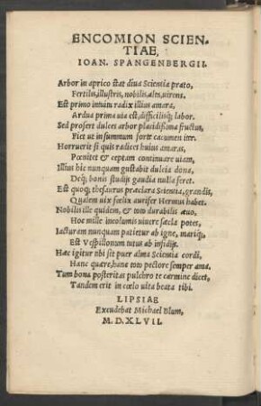 Encomion Scientiae ...