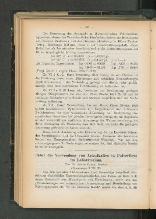 Ueber die Verwendung von Aetzalkalien in Pulverform im Laboratorium.