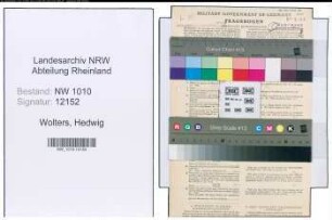 Entnazifizierung Hedwig Wolters , geb. 11.04.1877 (Konrektorin)