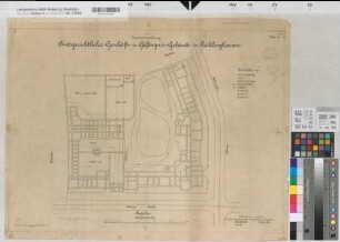 Recklinghausen (Recklinghausen) Amtsgericht und Gefängnis Lageplan 1907 1 : 250 50 x 68 Zeichnung Erberich Staatshochbauamt Münster