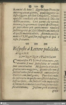 Risposte à Lettere policiche