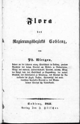 Flora des Regierungsbezirks Coblenz