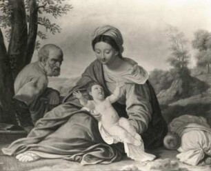 Unbekannter Künstler. Heilige Familie. Öl auf Leinwand; 46 x 55 cm. Dresden: Staatliche Kunstsammlungen Dresden, Gemäldegalerie Neue Meister, Inv. Nr. 54