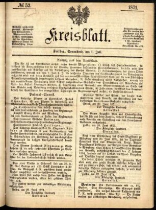 Ausgabe vom Samstag, den 01. Juli 1871.