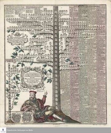 Neu inventierter Genealogisch. Stamm Baum Des Uhralten Hoch Fürstlich. Nun Mehr Auch Chur Fürstlich U. Gros Britannischen Königl. Hauses Braunschweig-Lüneburg nach seinen verschiedenen Linien biß auf den heütigen Tag