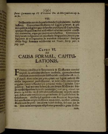Caput VI. De Causa Formal. Capitulationis.