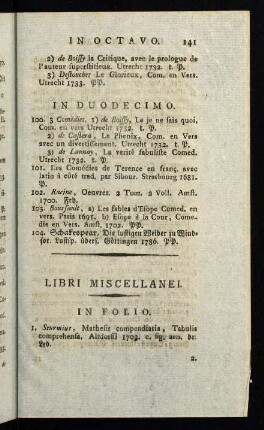 141-171, Libri Miscellanei