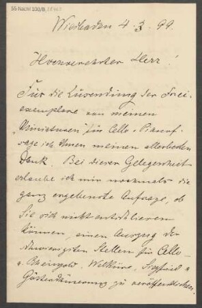 Brief an B. Schott's Söhne : 04.03.1899