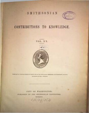 Smithsonian contributions to knowledge. 20. 1876