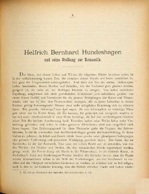 Helfrich Bernhard Hundeshagen und seine Stellung zur Romantik