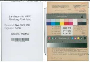 Entnazifizierung Martha Coellen , geb. 01.10.1916 (Steuerinspektor)