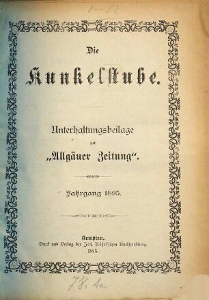 Die Kunkelstube. 1895