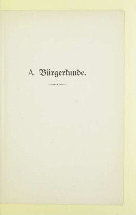 A. Bürgerkunde