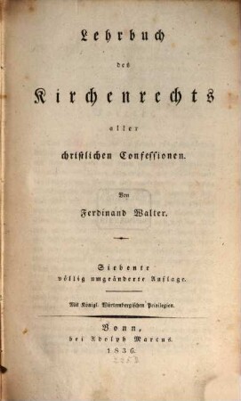 Lehrbuch des Kirchenrechts aller christlichen Confessionen