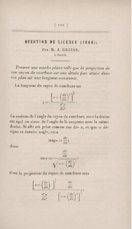 Question de licence (1866).