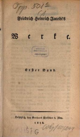 Friedrich Heinrich Jacobi's Werke, 1