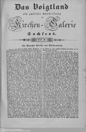 Die Parochie Plohn mit Röthenbach, Röthenbach, Treuen : 2. Lieferung