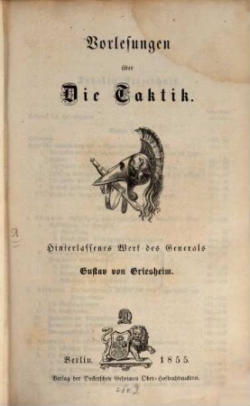 Vorlesungen über die Taktik