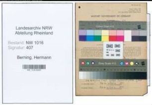 Entnazifizierung Hermann Berning , geb. 26.05.1896 (Landwirt)