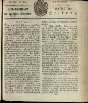 No. 119, Freitag den 5ten Oktober 1810