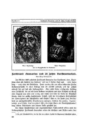 Ferdinand Avenarius und 25 Jahre Kunstwartarbeit