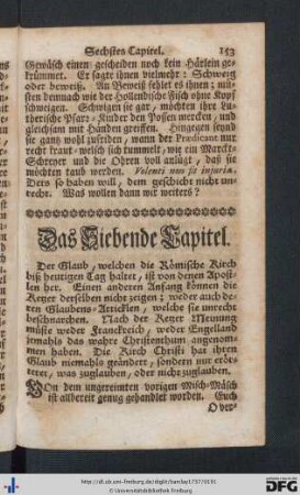 Das Siebende Capitel.