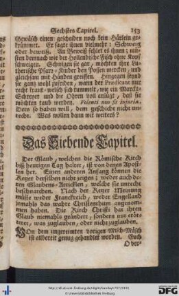 Das Siebende Capitel.