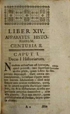 Subsidia Eloquentiae Sacrae : In Quibus Sylvulae Concionum In Annos VIII, Ars Conceptuum, DCC Exempla Figurarum, Apparatus Historiarum Pro Catechesi, Bibliotheca Concionatoris, Aliaque Plura Exhibentur, 14. Apparatus Historiarum. Centuria II.