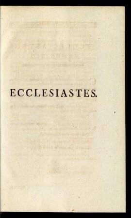 Ecclesiastes