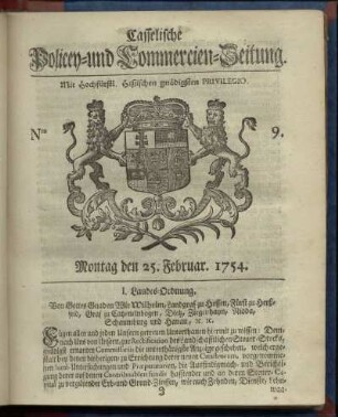 Nro. 9, Montag den 25. Februar 1754