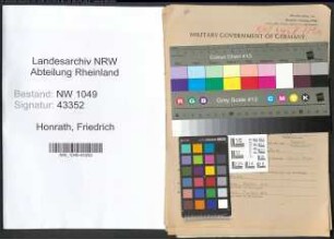 Entnazifizierung Friedrich Honrath , geb. 18.09.1891 (Hauer)